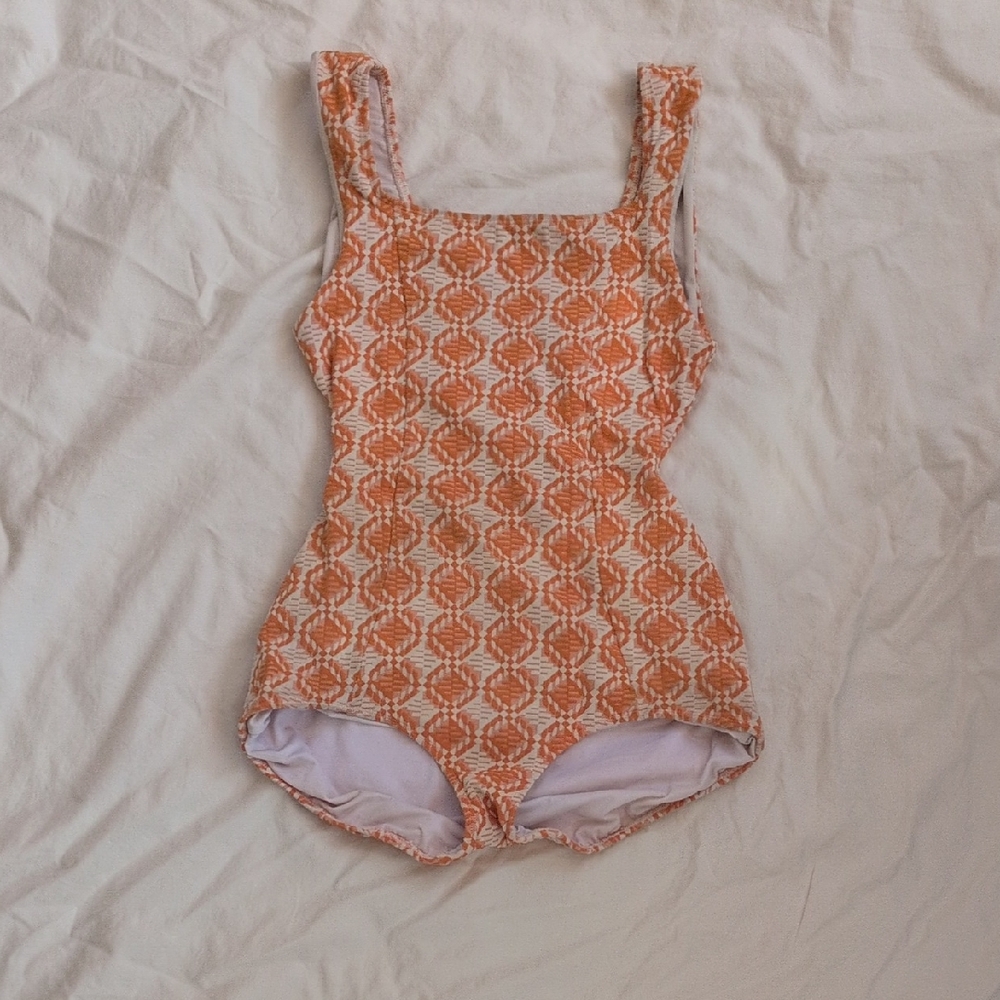 Seea Orange/White Tofini Swimsuit